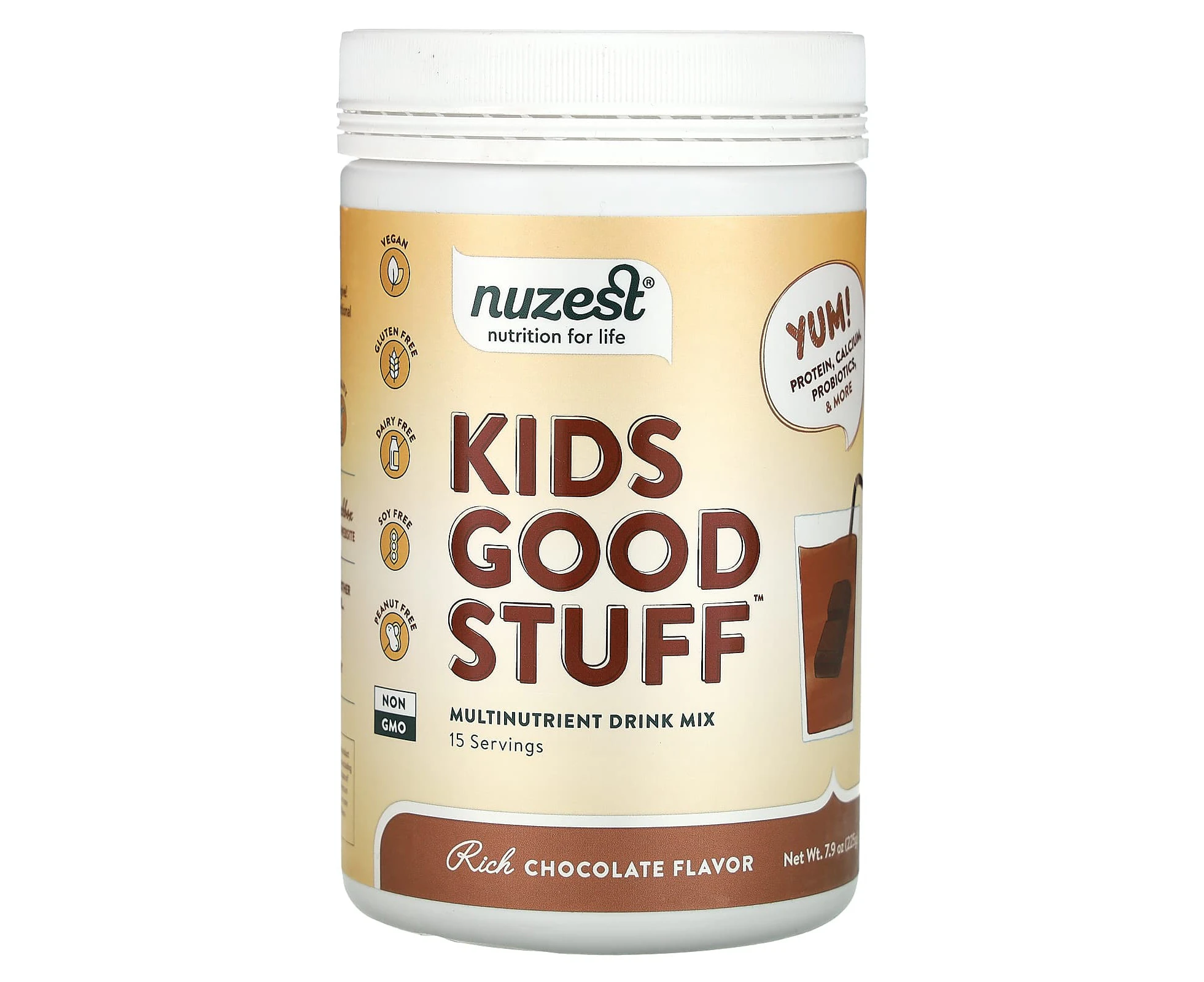 Nuzest, Kids Good Stuff, Multinutrient Drink Mix, Rich Chocolate, 7.9 oz (225 g)