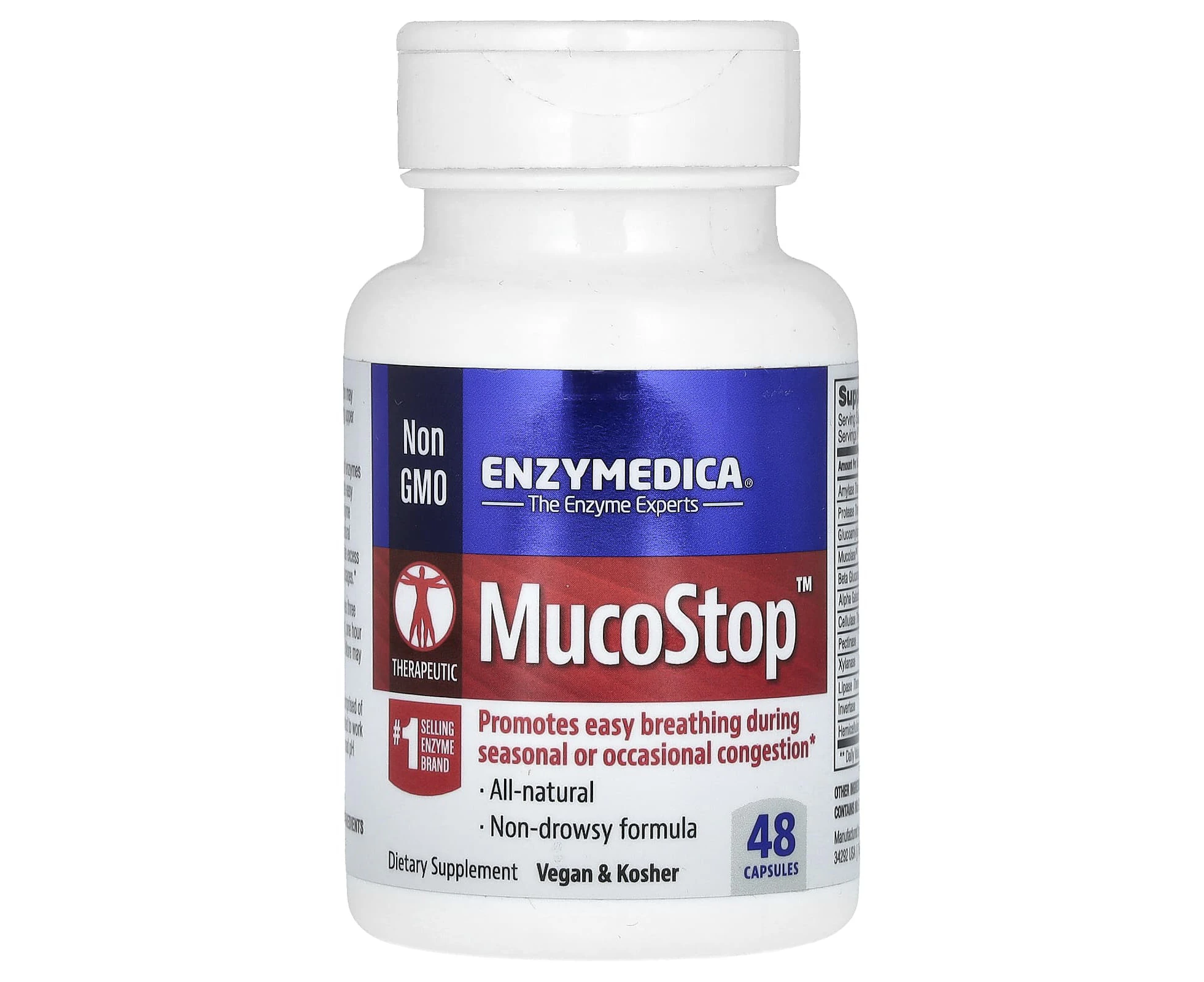 Enzymedica, MucoStop, 48 Capsules