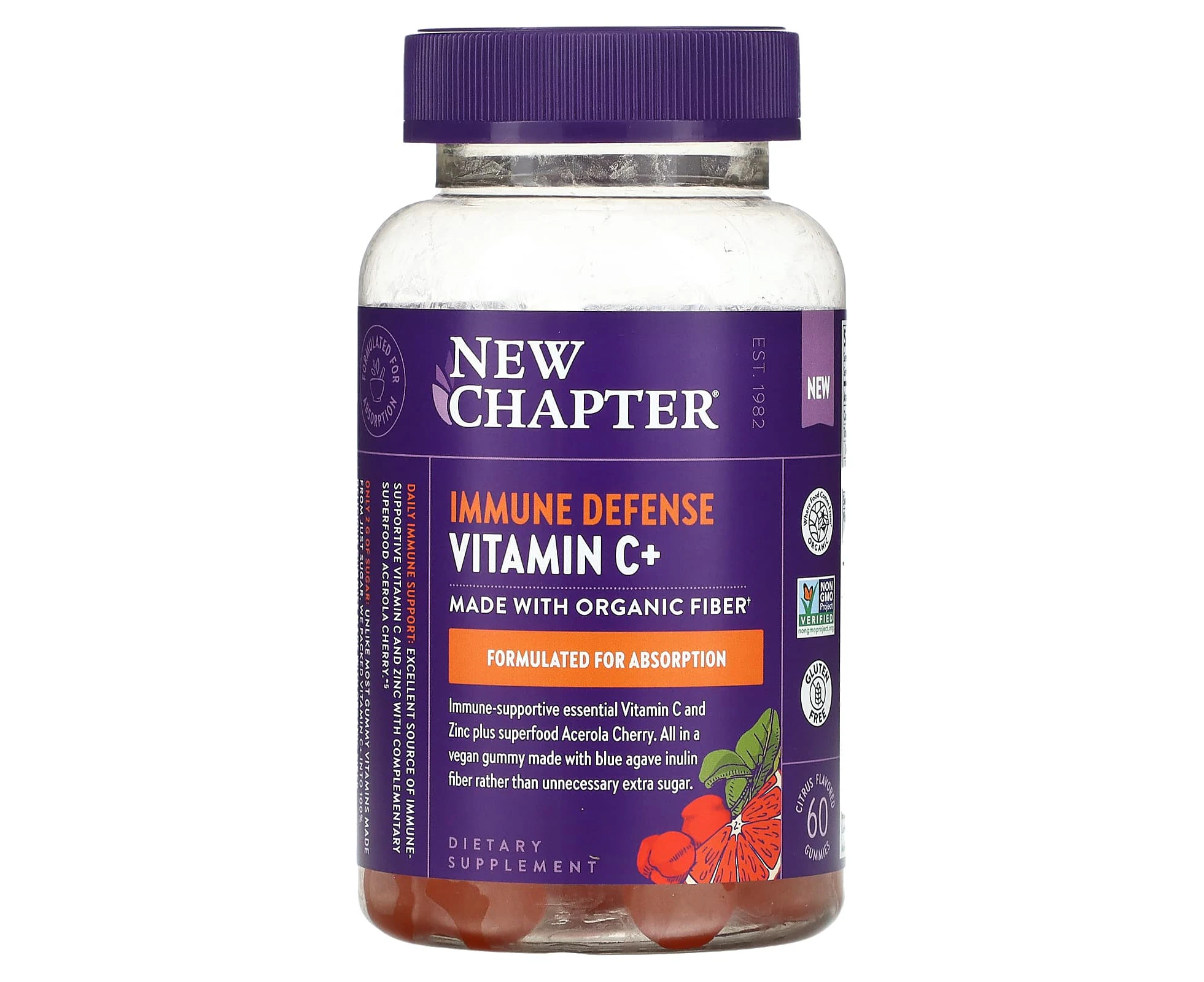 New Chapter, Immune Defense Vitamin C+, Citrus, 60 Gummies