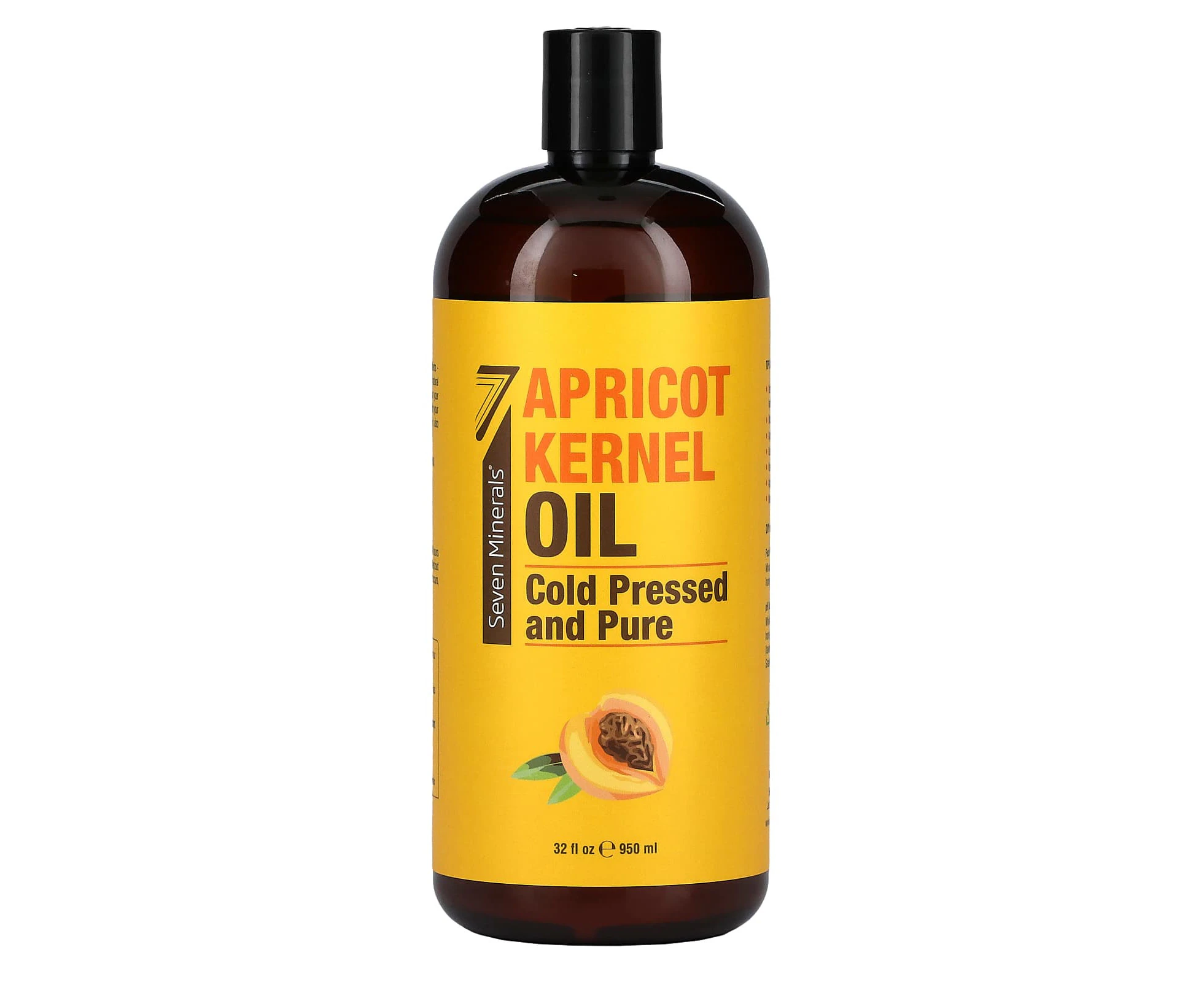 Seven Minerals, Apricot Kernel Oil, Cold Pressed and Pure, Unscented, 32 fl oz (950 ml)