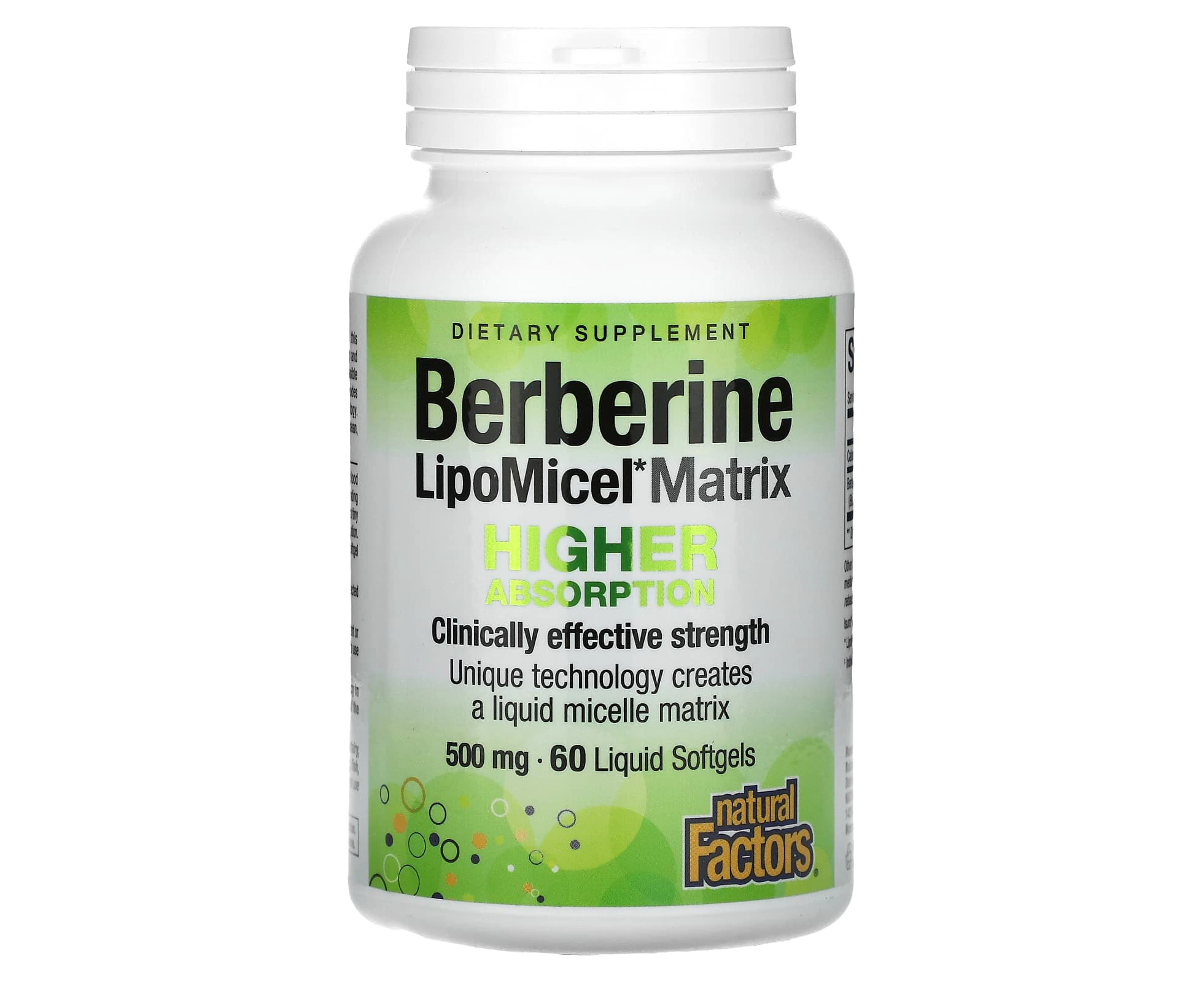 Natural Factors, Berberine LipoMicel Matrix, 500 mg, 60 Liquid Softgels