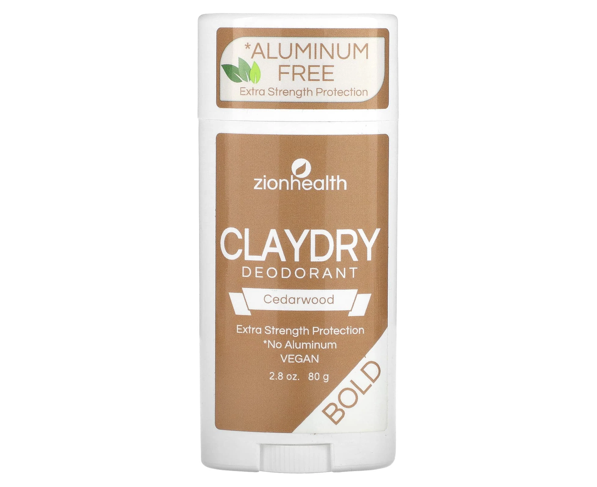 Zion Health, ClayDry Deodorant, Bold, Cedarwood, 2.8 oz (80 g)