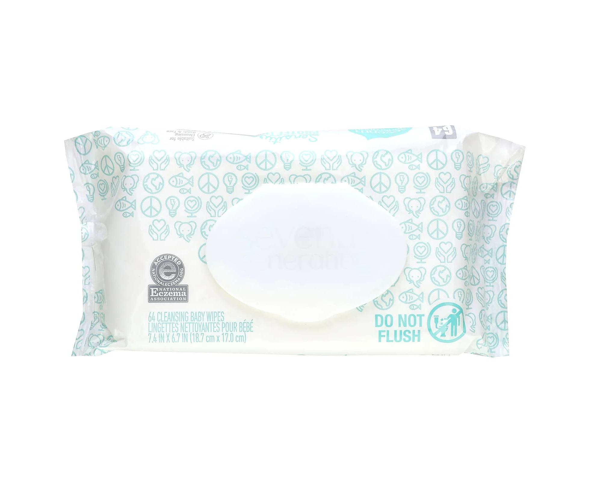 Seventh Generation, Sensitive Protection Cleansing Baby Wipes, 64 Wipes