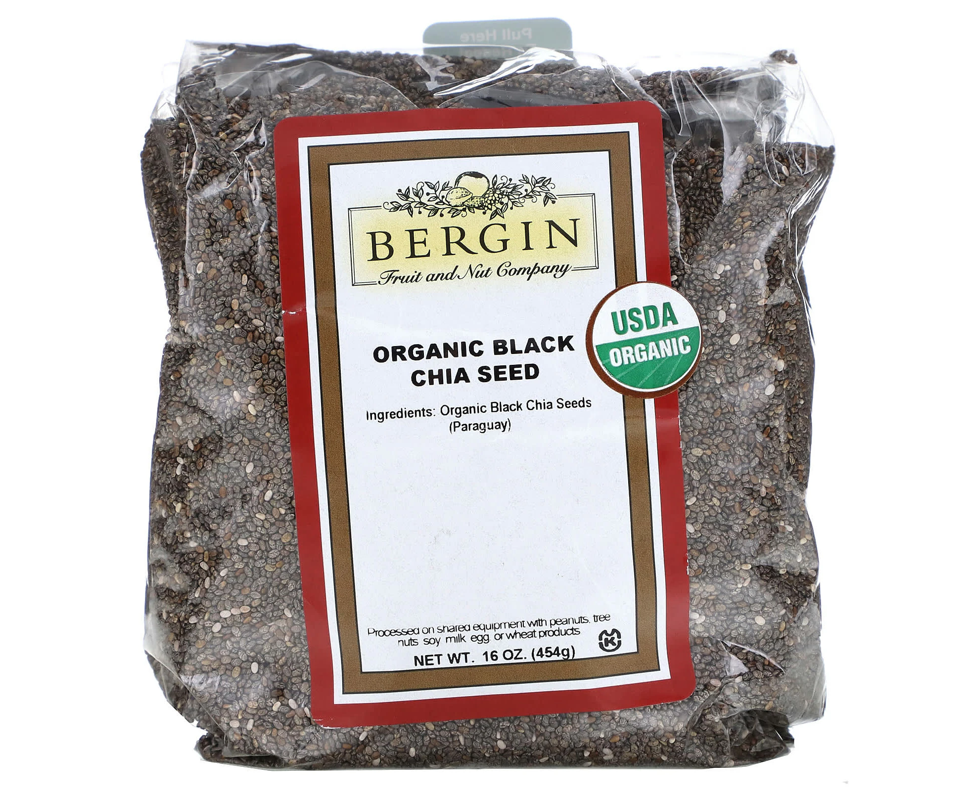 Bergin Fruit and Nut Company, Organic Black Chia Seed, 16 oz (454 g)