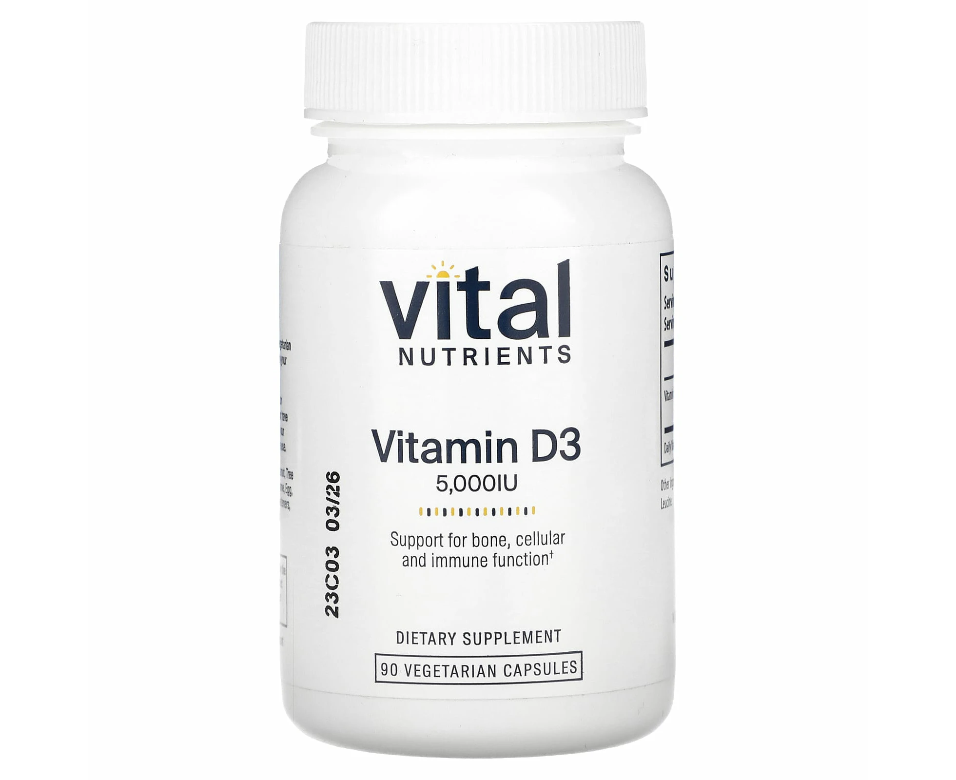 Vital Nutrients, Vitamin D3,  5,000 IU, 90 Vegetarian Capsules