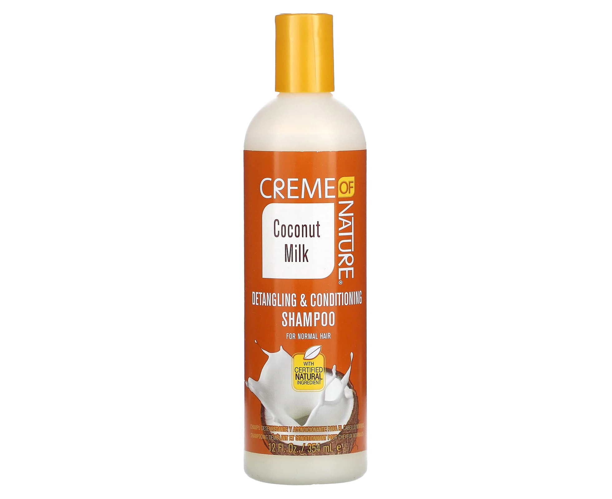 Creme Of Nature, Detangling & Conditioning Shampoo, For Normal Hair, Coconut Milk, 12 fl oz (354 ml)