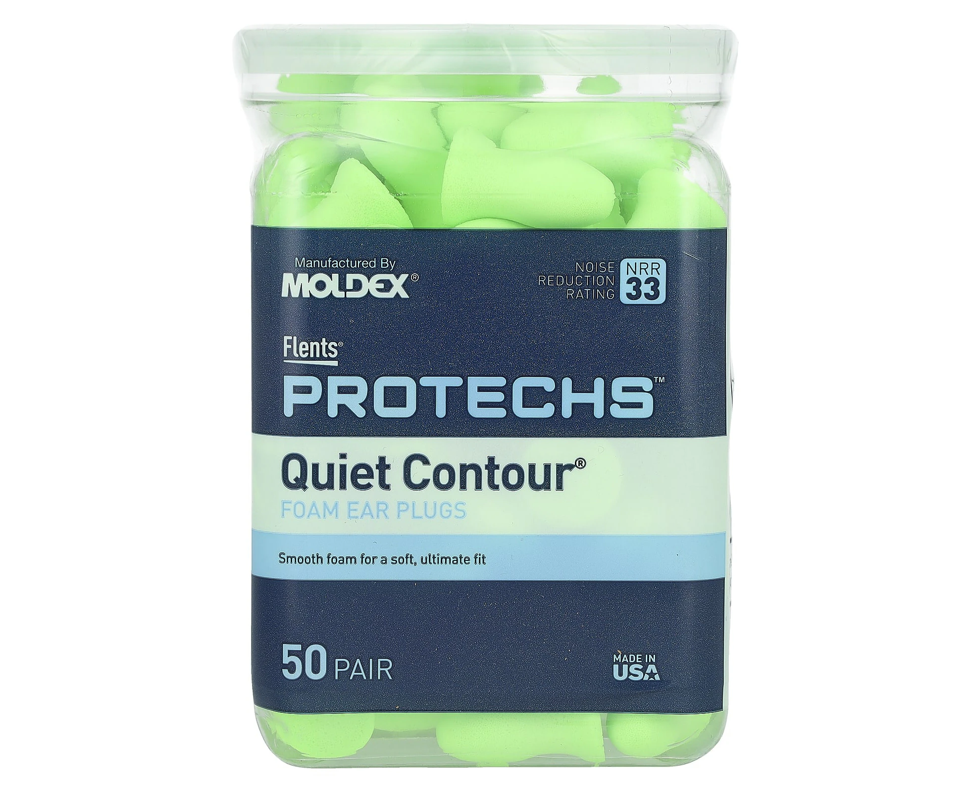 Flents, Protechs, Quiet Contour, Foam Ear Plugs, 50 Pair