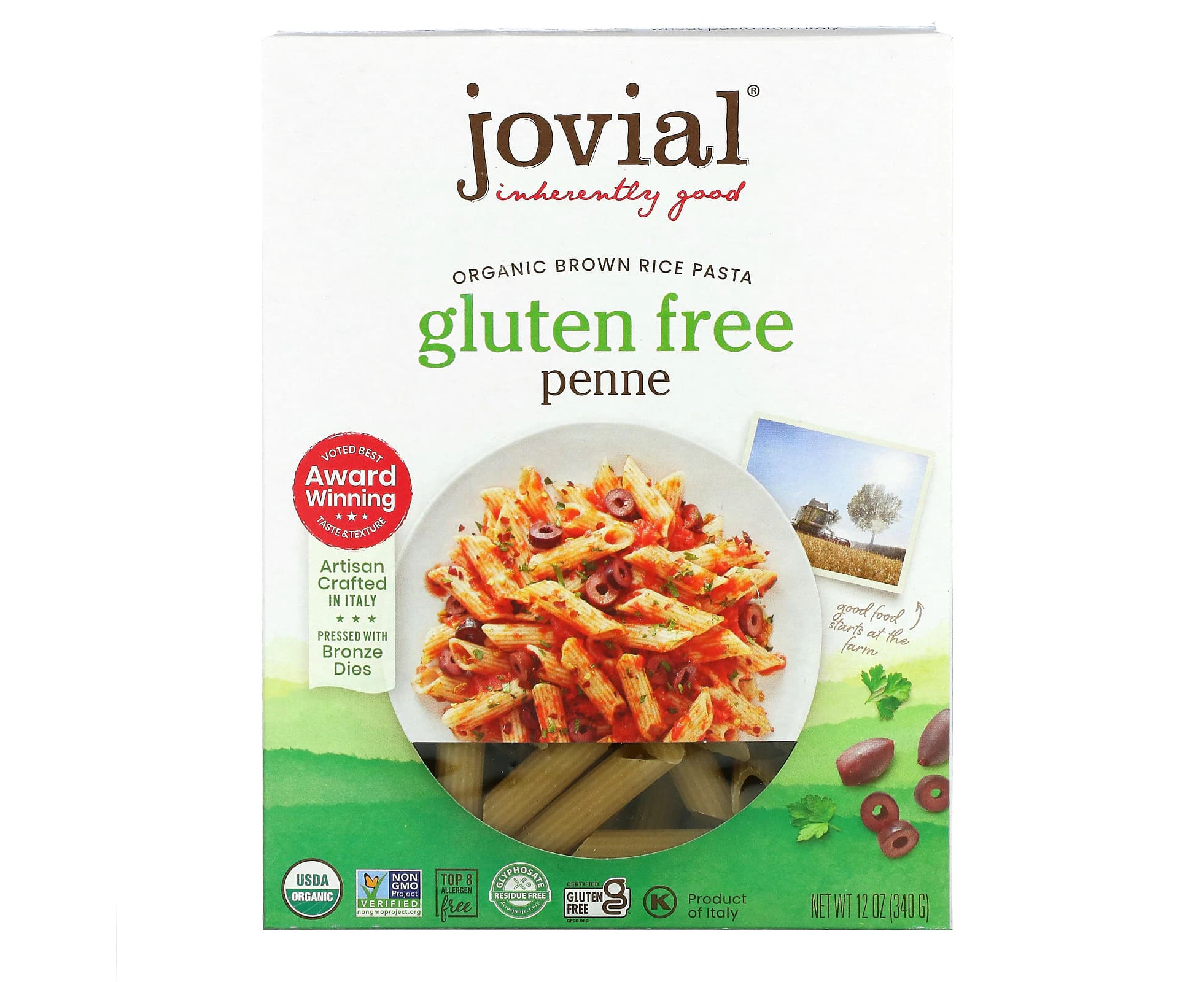 Jovial, Organic Brown Rice Pasta, Penne, 12 oz (340 g)