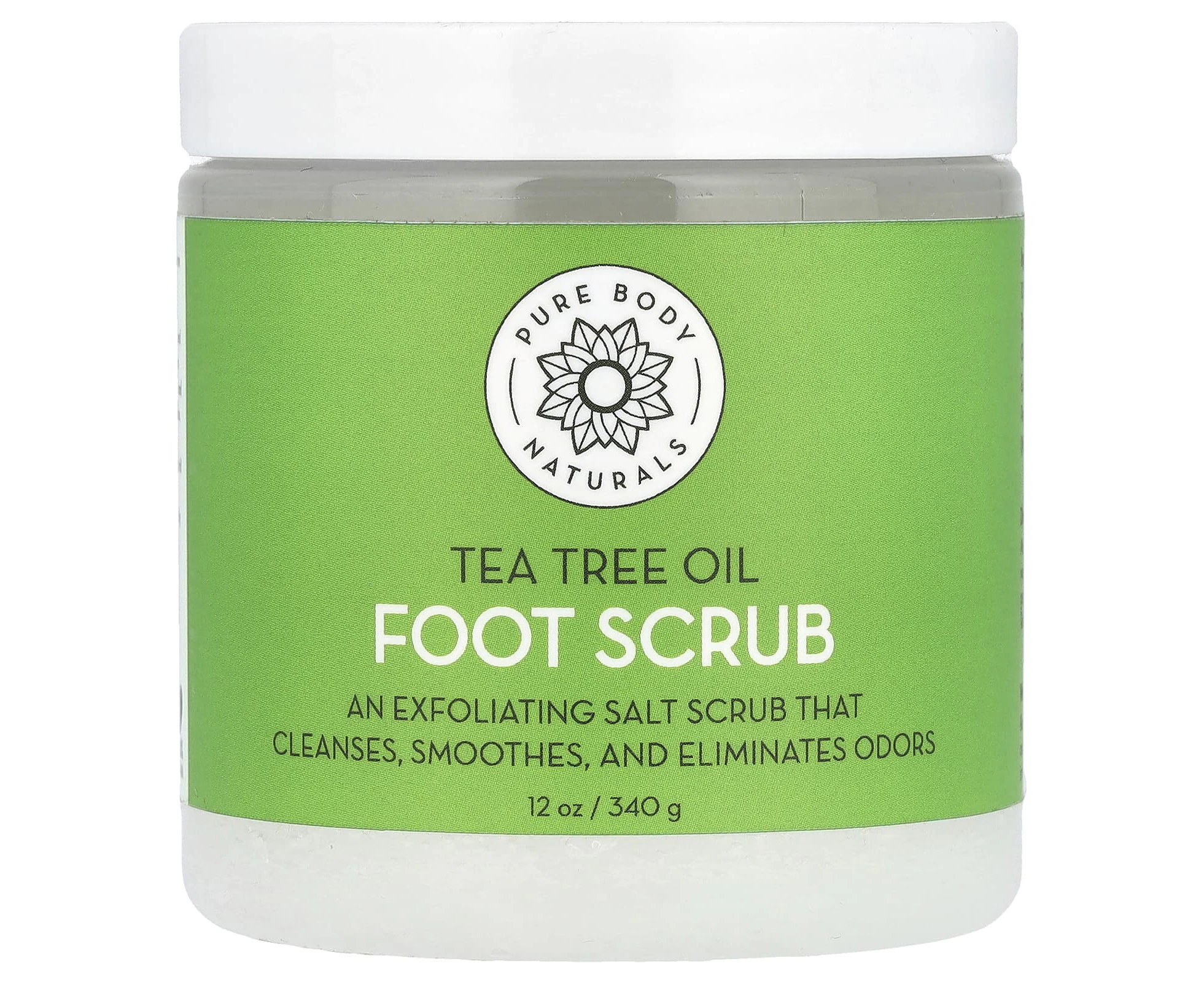 Pure Body Naturals, Foot Scrub, Tea Tree Oil, 12 oz (340 g)