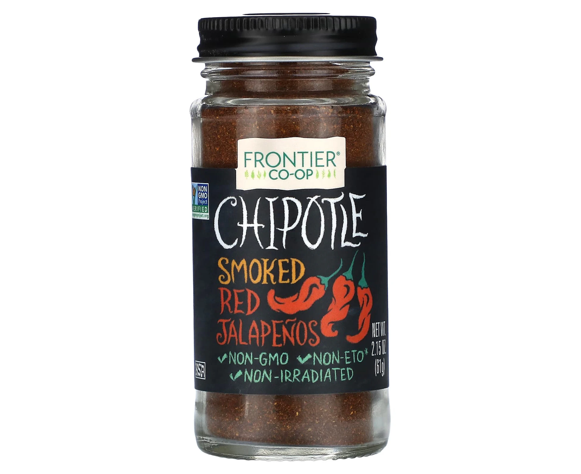 Frontier Co-op, Chipotle, Smoked Red Jalapenos, 2.15 oz (61 g)