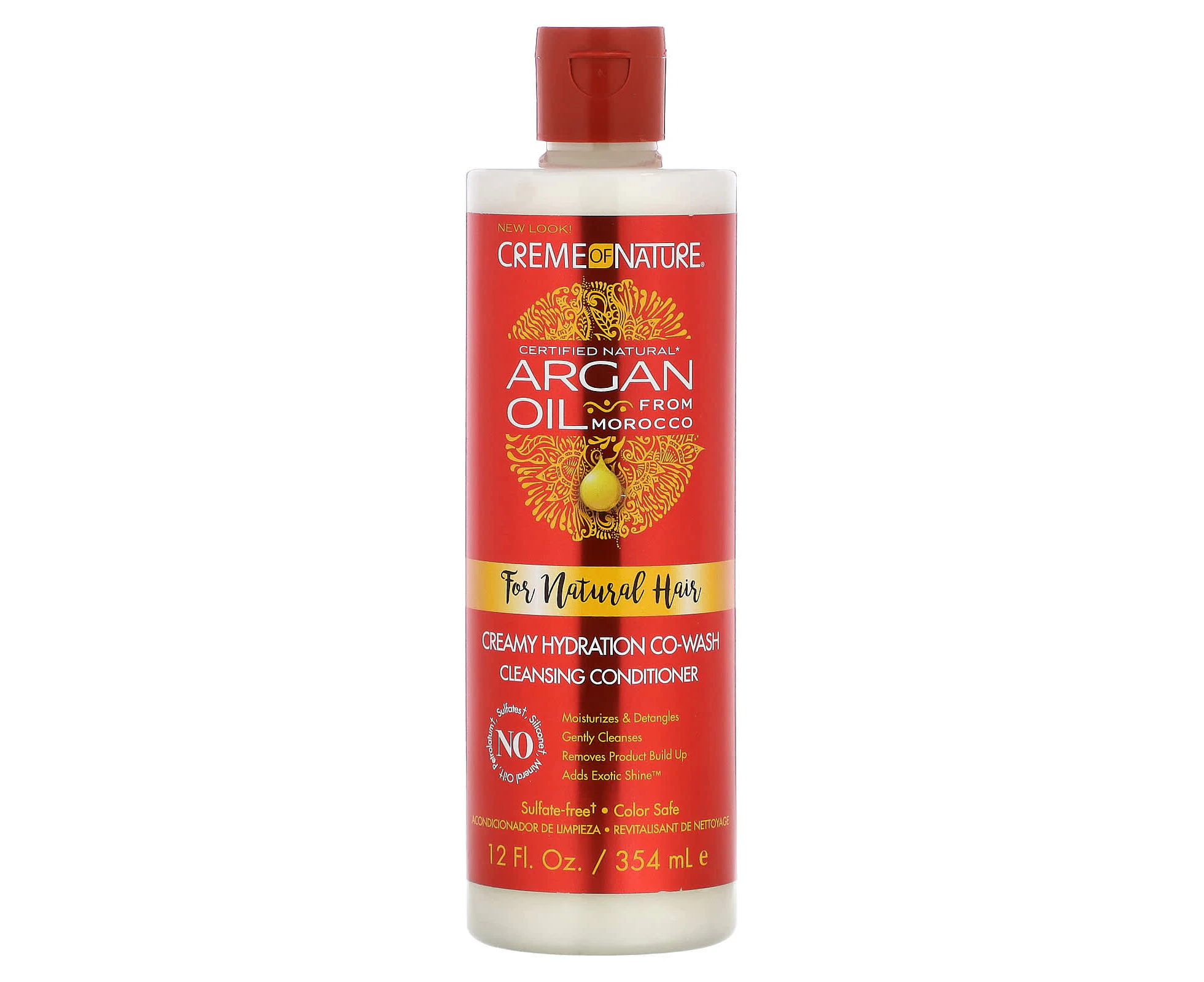 Creme Of Nature, Certified Natural Argan Oil From Morocco, Creamy Hydration Co-Wash Cleansing Conditioner, 12 fl oz (354 ml)