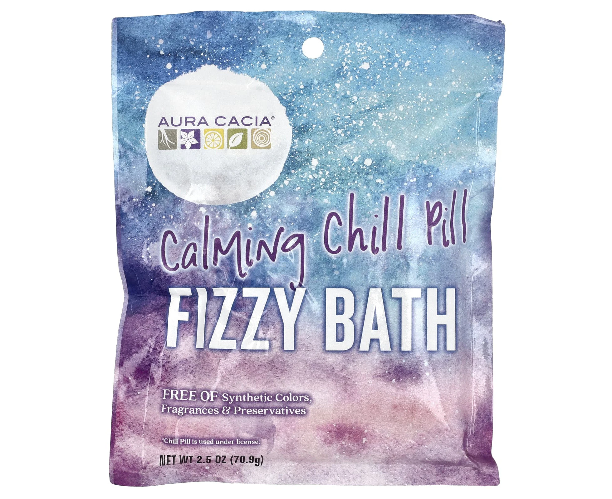 Aura Cacia, Fizzy Bath, Calming Chill Pill, 2.5 oz (70.9 g)