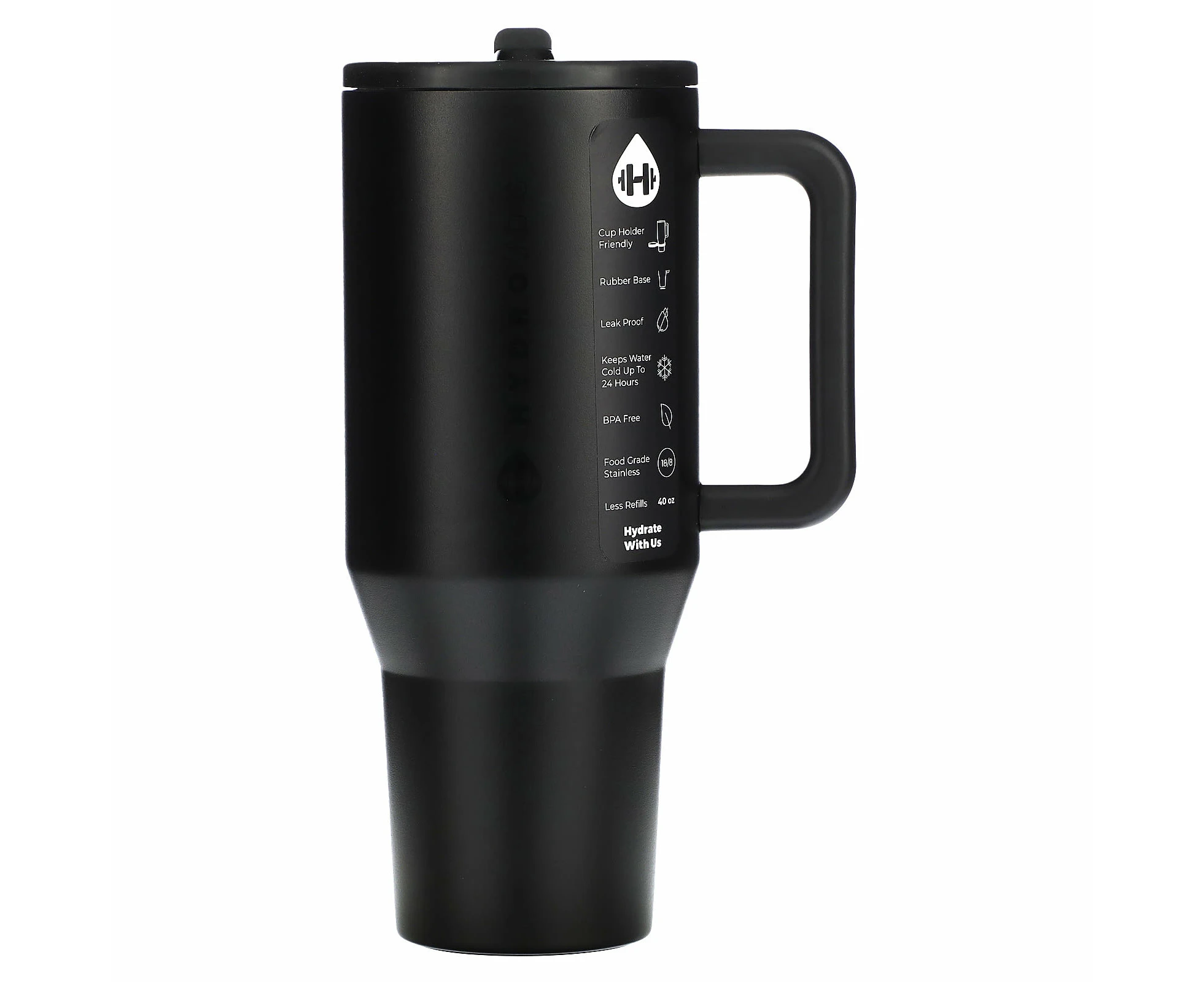 HydroJug, Traveler Tumbler, Black, 40 oz