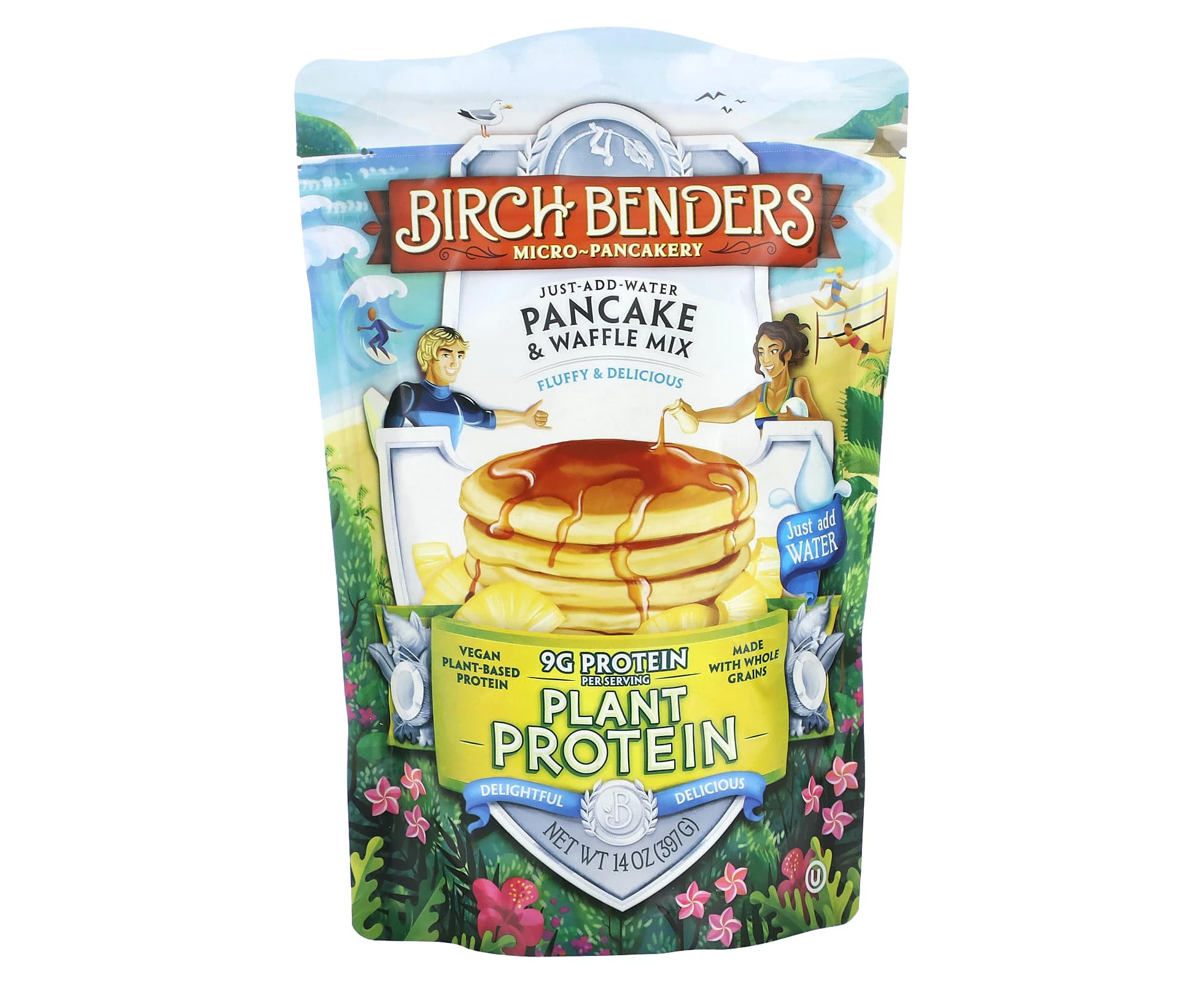 Birch Benders, Pancake & Waffle Mix, Plant Protein, 14 oz (397 g)