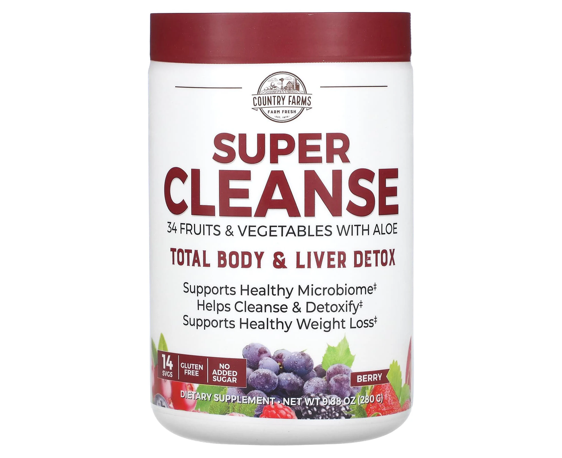 Country Farms, Super Cleanse, Berry, 9.88 oz (280 g)