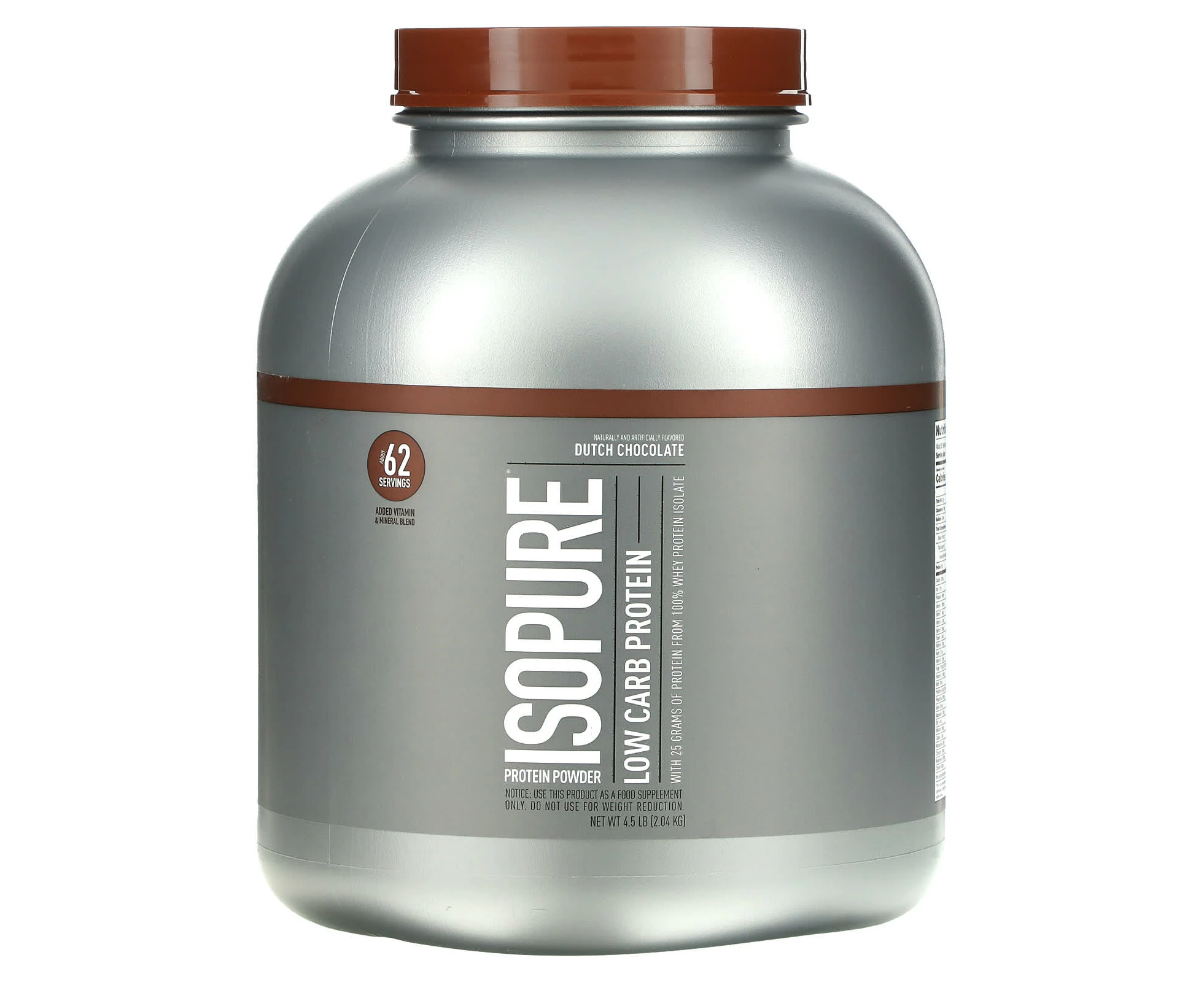 Isopure, Low Carb Protein Powder, Dutch Chocolate, 4.5 lb (2.04 kg)