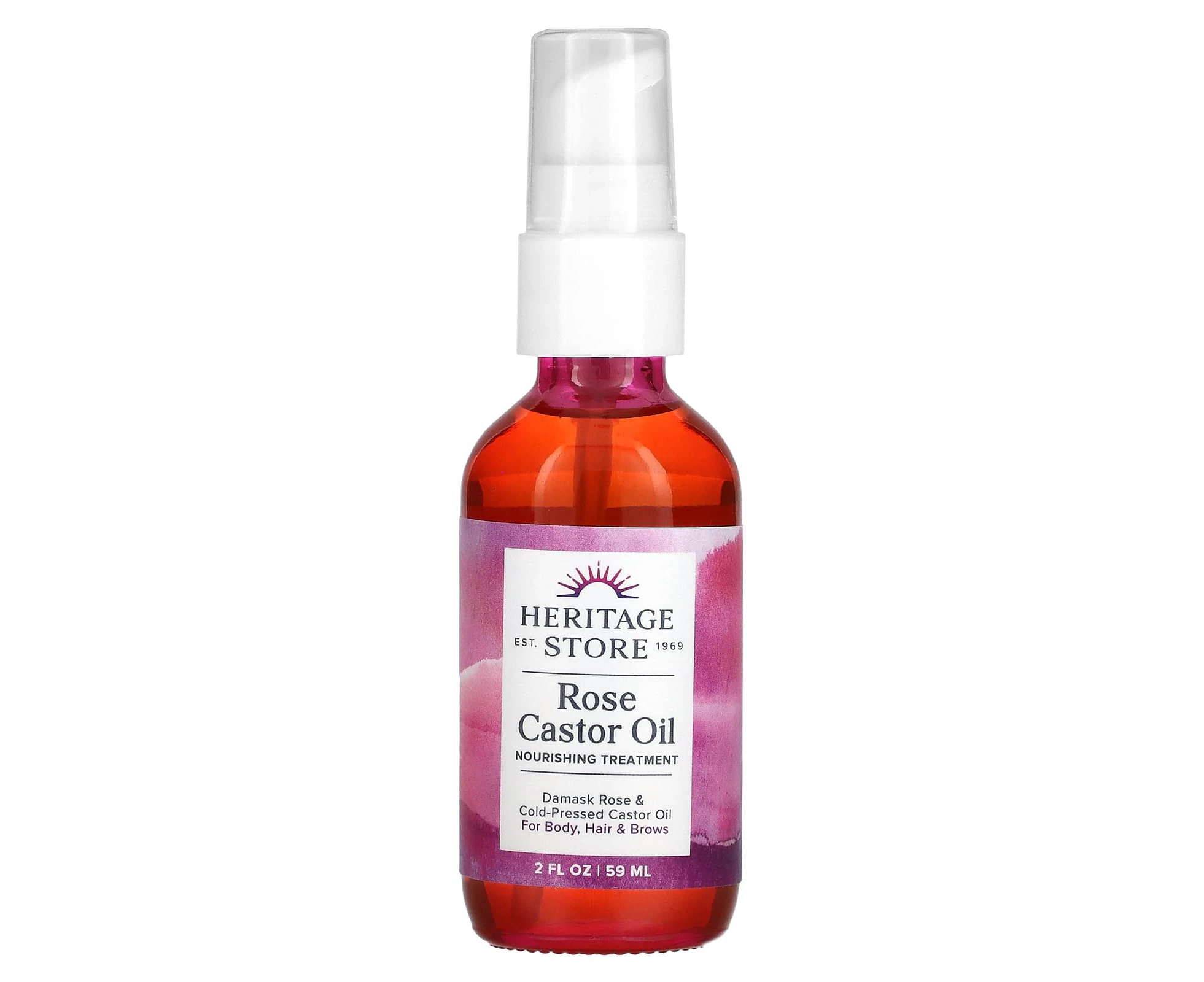 Heritage Store, Rose Castor Oil, 2 fl oz (59 ml)