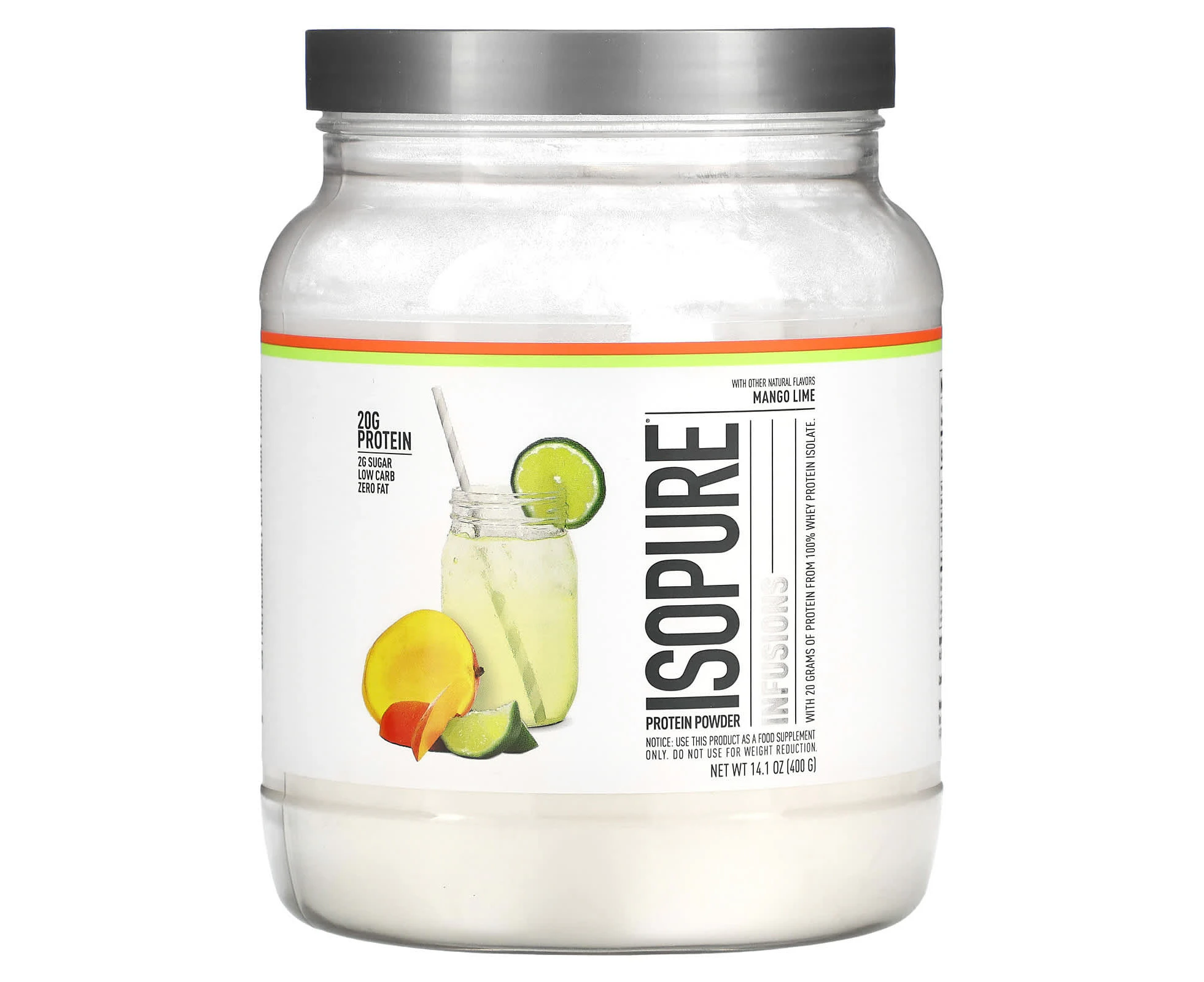 Isopure, Infusions Protein Powder, Mango Lime, 14.1 oz (400 g)