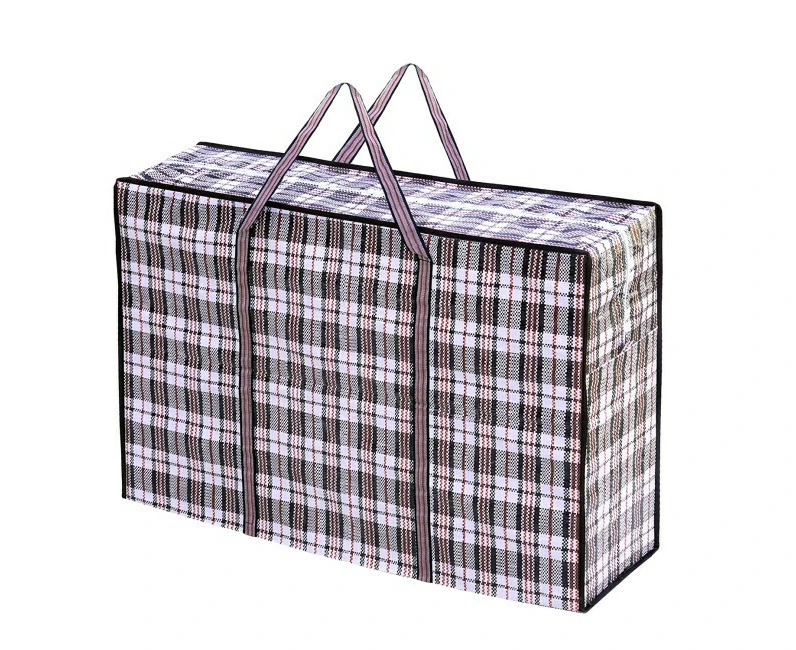 10x Large Stripe Bag Packing Storage Strip Zip Shopping Travel Check House Moving 55cm x 50cm x 30cm