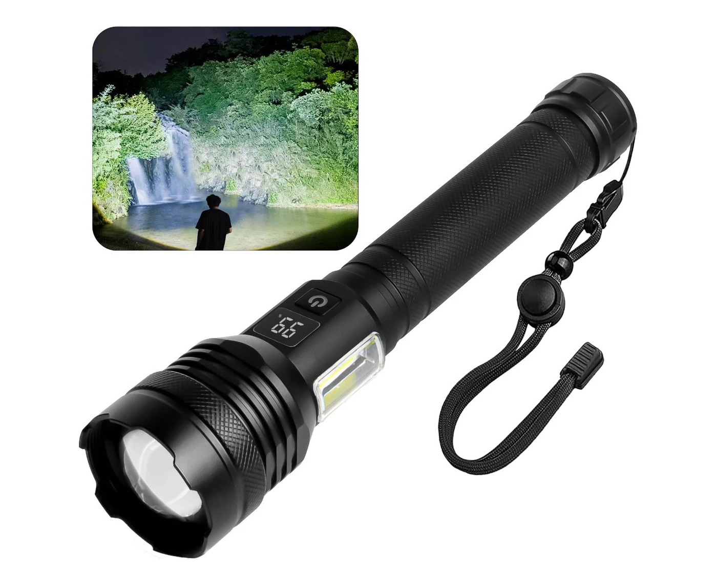 LED Torch Rechargeable Flashlight,90000 Lumen Super Bright Torch High Powered Powerful Tactical Torch Waterproof Flash Light for Emergency Camping