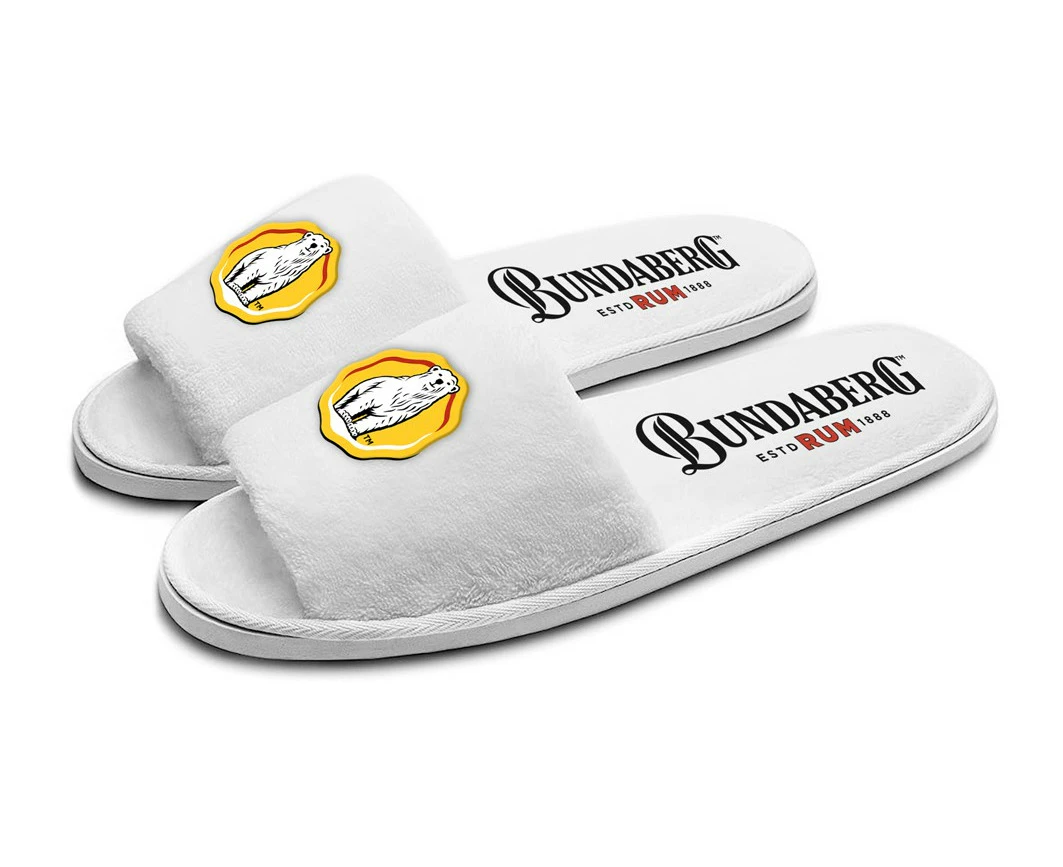 Bundaberg Rum Bundy Terry Towelling Open Toe Embroidered Slippers