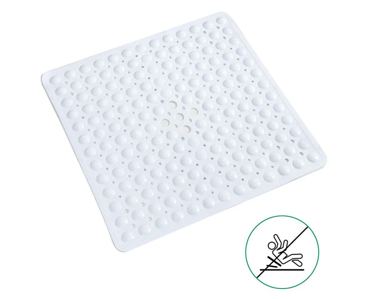 Square Shower Mats Non-slip Anti Mold Bath Mats Machine Washable Bathroom Mat with Suction Cup, Antibacterial Rubber Children's Shower Mat with Drainage Ho