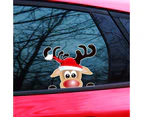 5Pcs Christmas Car Window Sticker Decoration Side Window Bumper Sticker Santa Claus Elk Car Glass Decoration Sticker