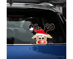 5Pcs Christmas Car Window Sticker Decoration Side Window Bumper Sticker Santa Claus Elk Car Glass Decoration Sticker