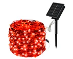 10M Solar Powered Fairy String Lights 100 LEDs Outdoor Garden Christmas Party Decor -Red