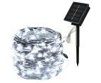 10M Solar Powered Fairy String Lights 100 LEDs Outdoor Garden Christmas Party Decor -White