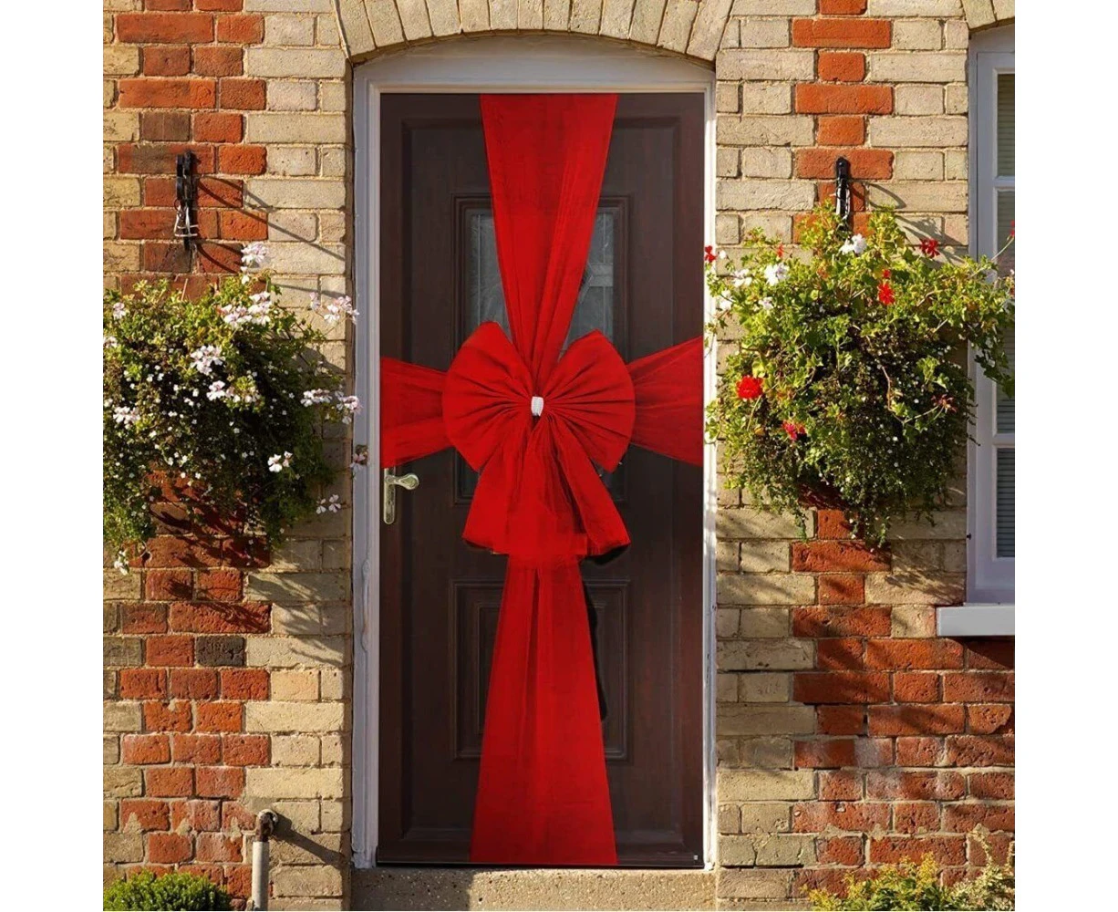 New Elegant Traditional Deluxe Door Bow Christmas Bow Tie Full Wrap Door Decoration Extra Large Accessories