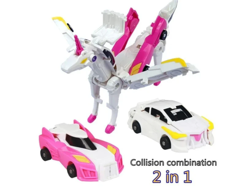 Pegasus Unicorn Transforming Toy Winged Pegasus Two Car Collision Deformation Model Children Toys Birthday Gift