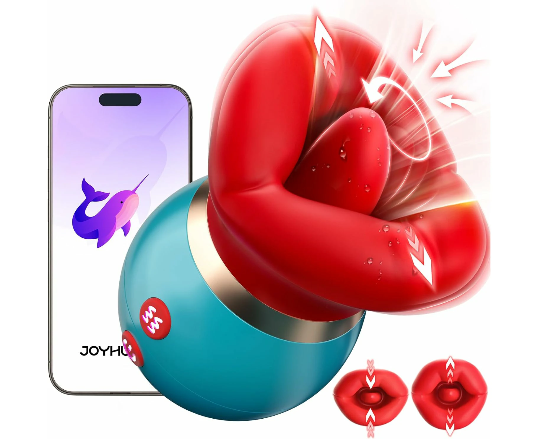 Adult Sex Toys Vibrator with APP Control - 3IN1 Big Mouth Vibrators Sex Machine with 360° Tongue Licking & Sucking & Vibrating, Clit Nipple G Spot Anal