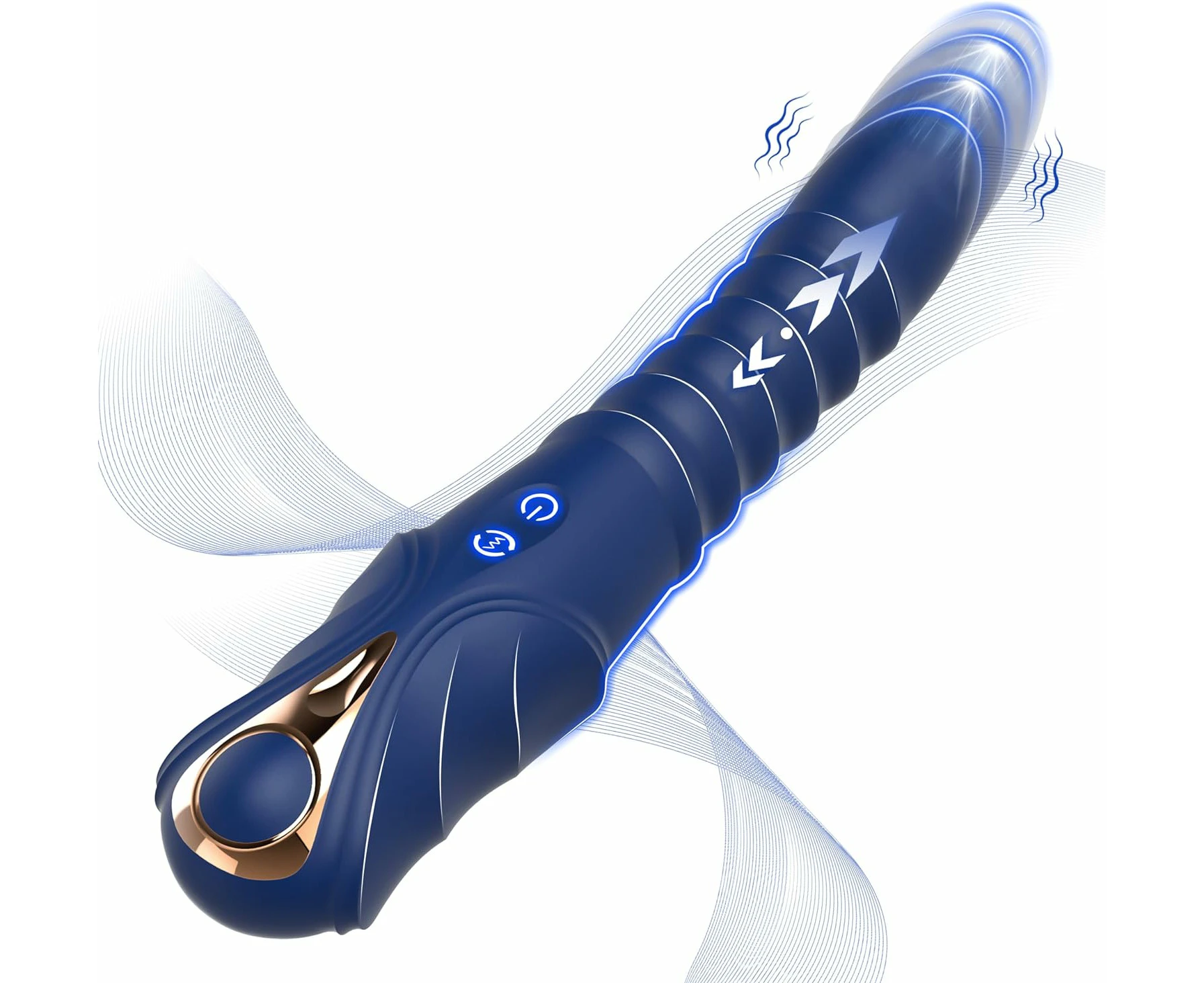 Thrusting Dildo Vibrator Anal Dildo, Vibrating Dildo Female Vibrator for G Spot Prostate Stimulation, Discreet Vibrator with 10 Vibrating and 3 Thrusting