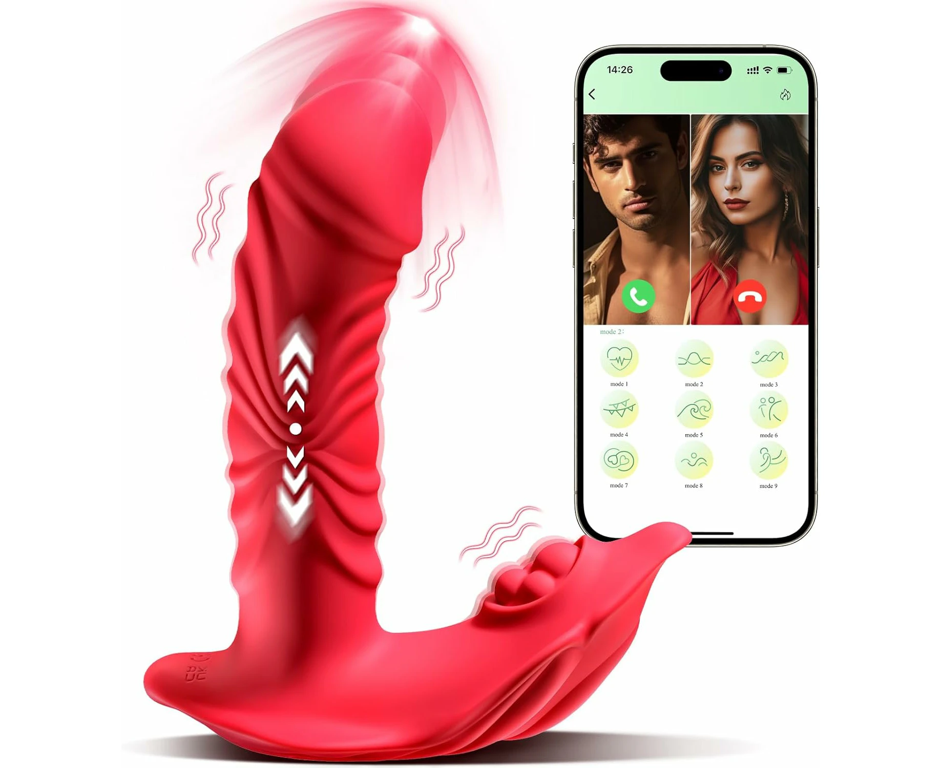 APP Remote Control Vibrator Sex Toys - Adult Toys Wearable Thrusting Dildo with 10 Thrusting & 9 Vibrating Modes, Thrusting Vibrator For Nipple Anal Clit