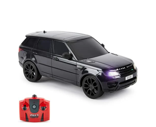 CMJ RC Cars TM Range Rover Sport Remote Control Car 1:24 scale with Working LED Lights, Radio Controlled Supercar (Range Rover Sport Black)