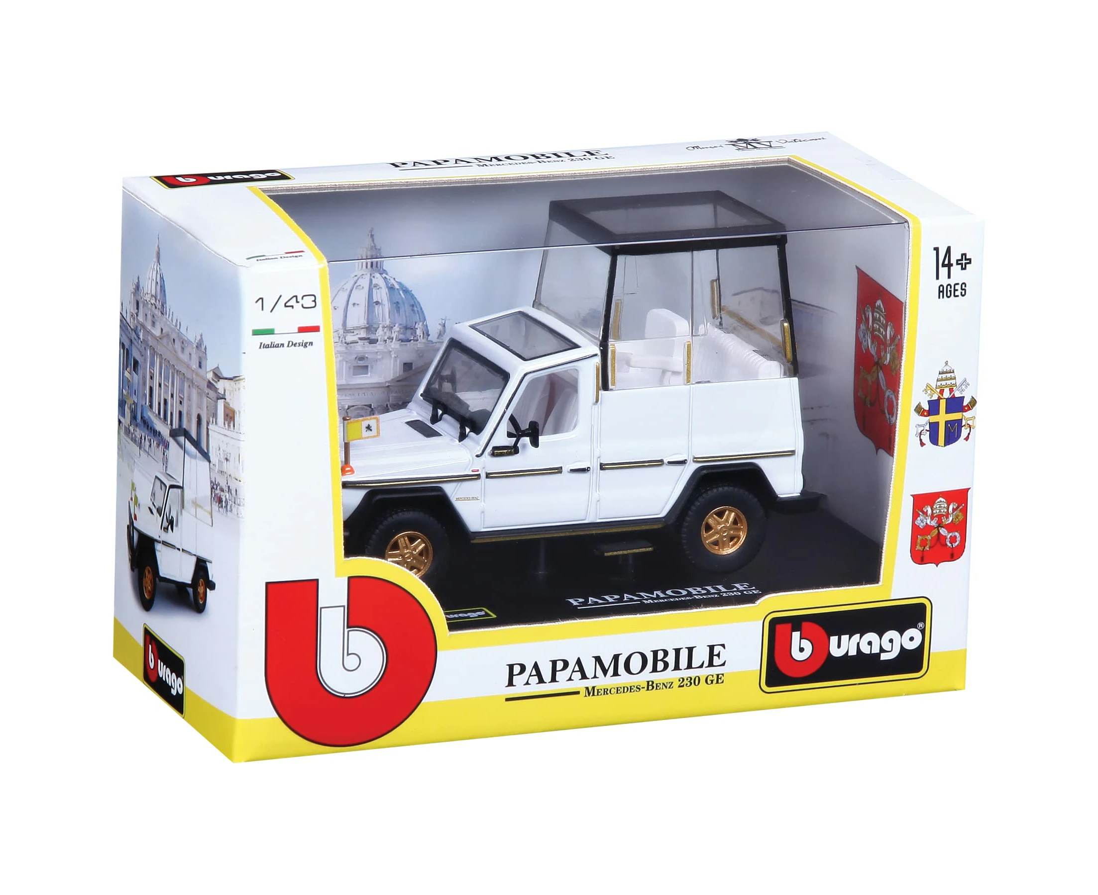 Tobar 15631018 Mercedes-Benz 1:43 230G PAPA Mobile, White -Realistic Vehicle toy with fine details - Toy for Kids - Perfect Gift for children