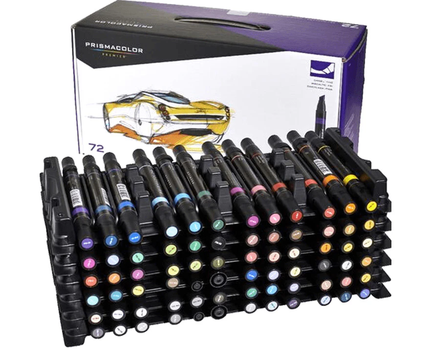 Prismacolor Premier Double Sided Art Markers Brush Chisel Tip Dual End 72 Pack