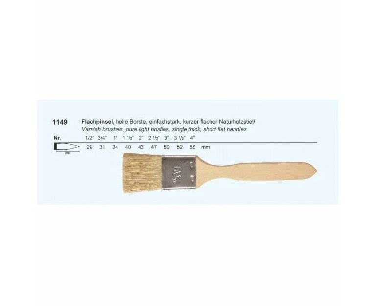 VP Leonhardy Flat Light Bristle Varnish Brush 1/2