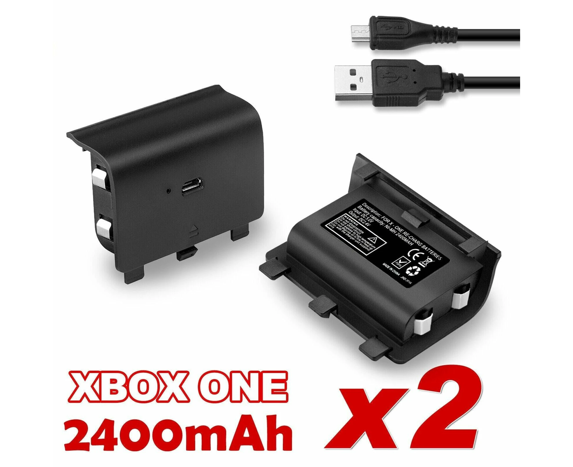 For Xbox One Style Battery Pack Controller Rechargeable 2400mAh Rechargeable X2