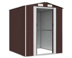 vidaXL Garden Shed Dark Brown Galvanised Steel Outdoor Storage Multi Sizes