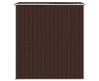 vidaXL Garden Shed Dark Brown Galvanised Steel Outdoor Storage Multi Sizes