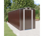 vidaXL Garden Shed Dark Brown Galvanised Steel Outdoor Storage Multi Sizes