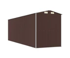 vidaXL Garden Shed Dark Brown Galvanised Steel Outdoor Storage Multi Sizes