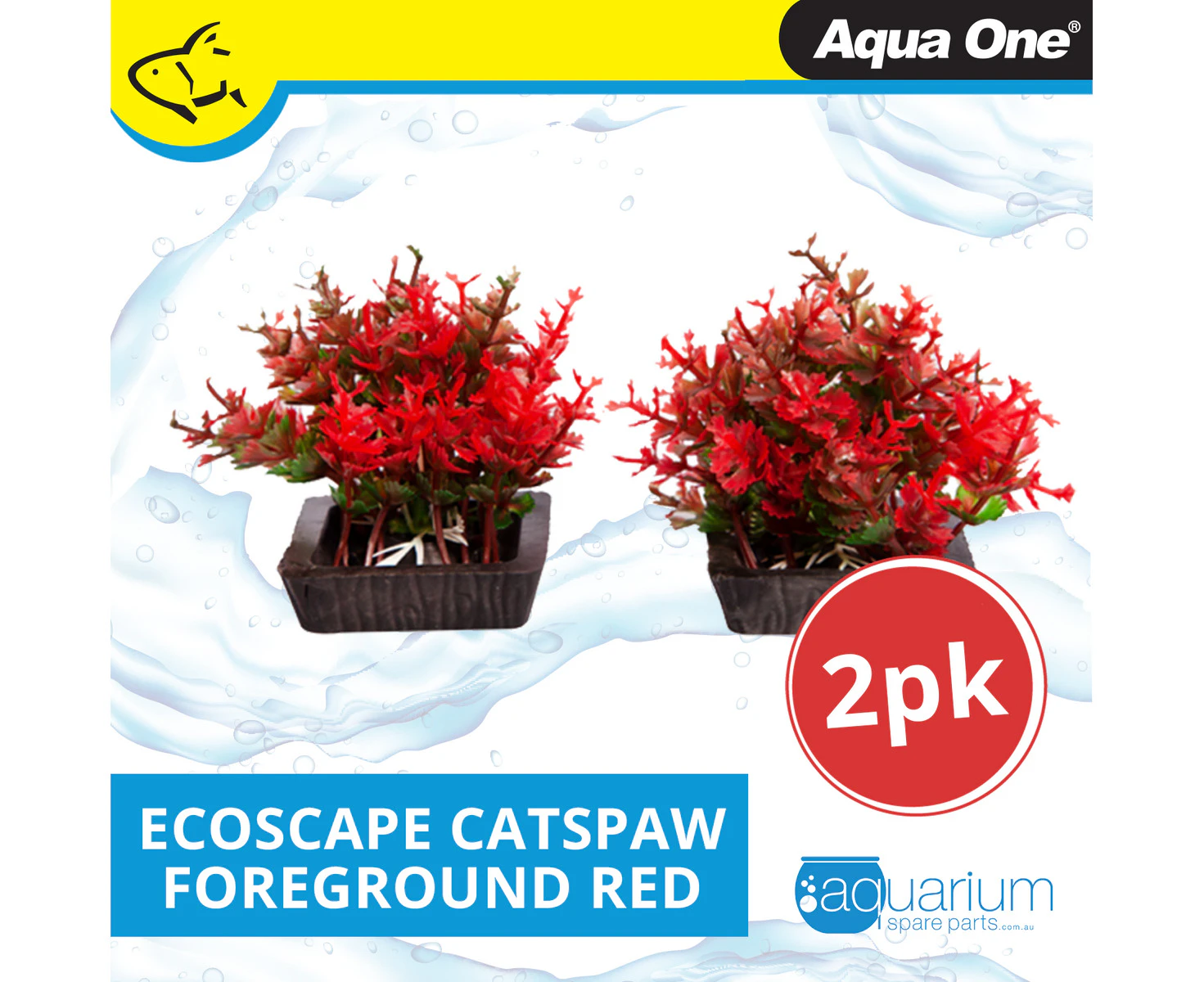 Aqua One Ecoscape Foreground Catspaw 2pk Red (28296)