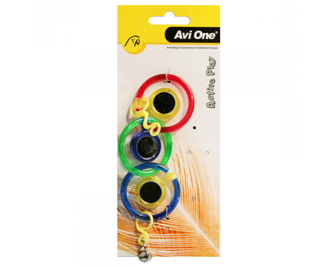 Avi One Bird Toy Triple Ring With Mirror With Bell 21cm (22433)