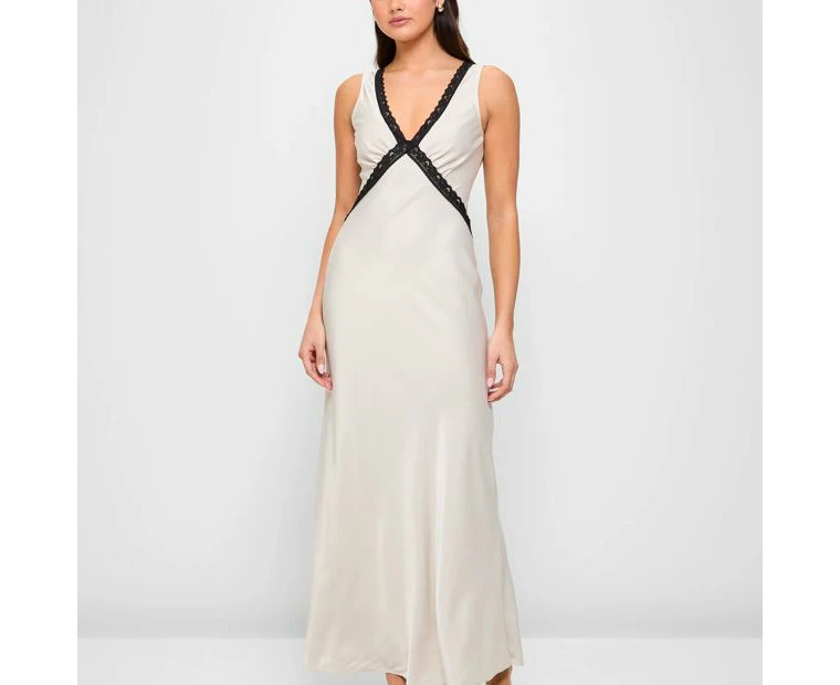 Lace Trim Slip Dress - Lily Loves