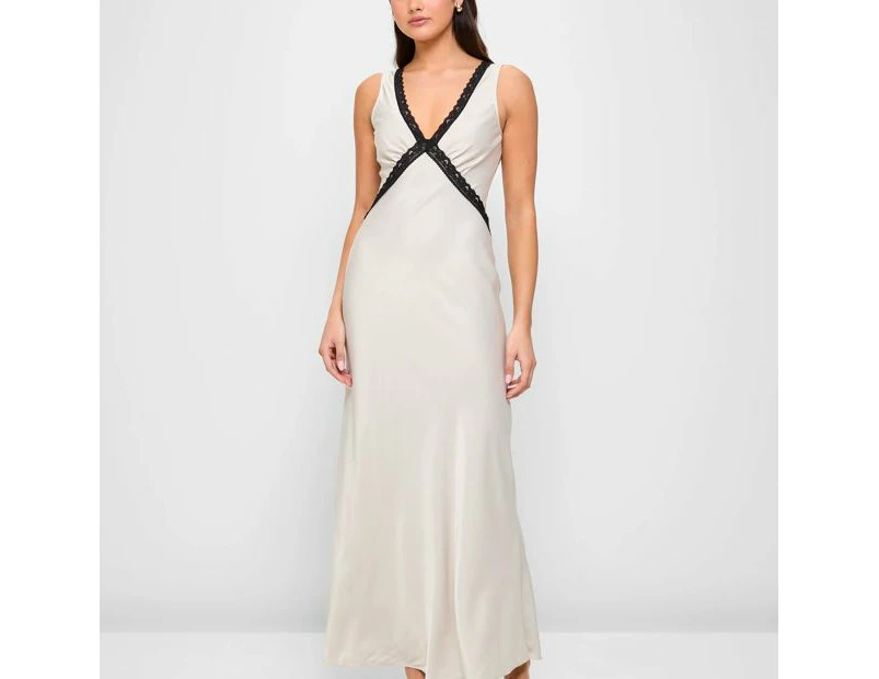 Lace Trim Slip Dress - Lily Loves