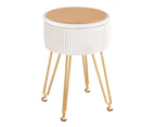 Artiss Ottoman Storage Foot Stool Velvet Round White