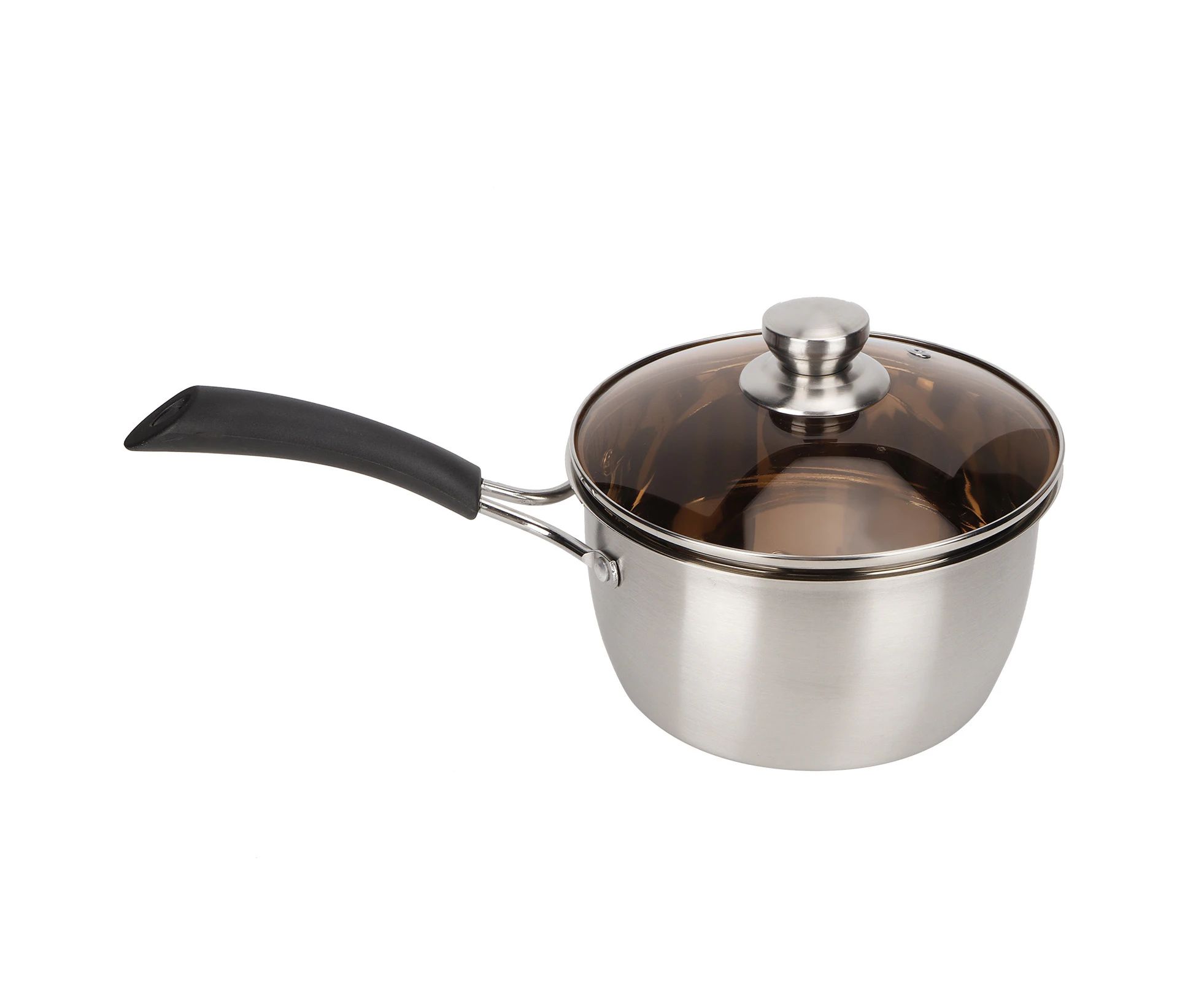 Small Soup Pot Thickened Compound Steel NonMagnetic Single Handle Cooking Kitchenware 18cm